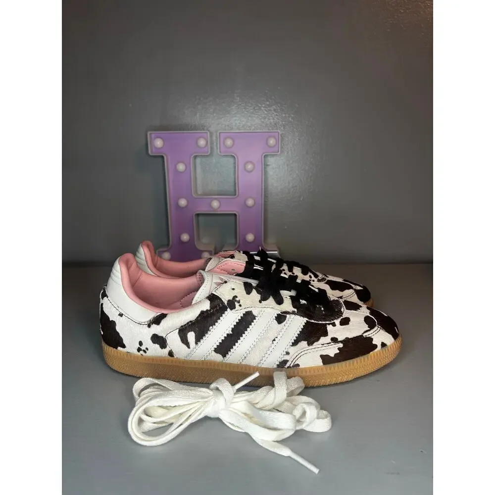 adidas Originals Samba OG trainers in cow print sz UK 8W/ US 9.5